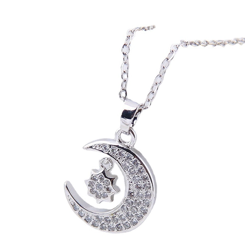 Verfijnde Legering Zirkoon Hanger Ketting Mode Hartslag Maan Ster Engelenvleugels Stijl Sieraden Vrouwen