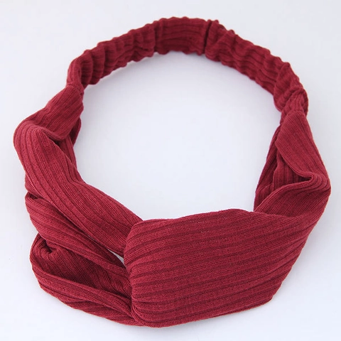 Ribbed Knit Twisted Knot Headband For Women Korean Style Wide Elastic Hair Band Soft Solid Color Turban Headwrap Hair Accessories