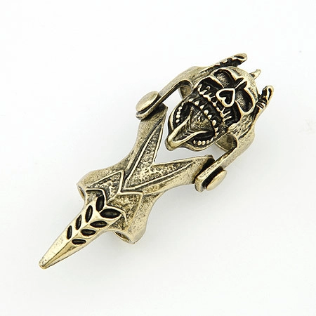 Gothic Skull Armor Ring Alloy Articulated Movable Joint Full Finger Ring Punk Rock Distressed Vintage Jewelry