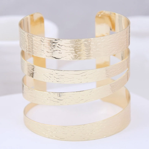 Leaf Cuff Bracelet Alloy Hollow Multi Layer Open Bangle Bohemian Minimalist Punk Statement Jewelry Accessories For Women