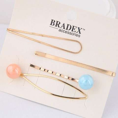 Set di Fermagli per Capelli in Lega con Künstliche Perle Sintetiche in Stile Coreano per Donna Eleganti Clip Laterali in Metallo Oro