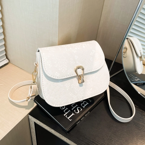 Borsa A Tracolla Da Donna Motivo Serpente Pelle PU Serratura Dorata Piccola Borsa Quadrata Moda Coreana