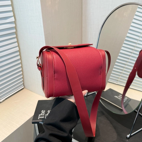 Women Vintage Litchi Pattern PU Leather Shoulder Bag Gold Metal Buckle Chic Commuter Handbag Crossbody Square Box Bag