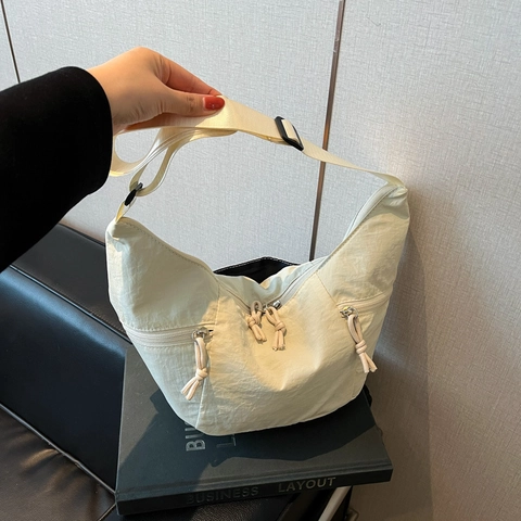 Bolso Bandolera de Nailon de Gran Capacidad para Mujer Bolso de Hombro Urbano Simple Informal Con Correa Ajustable