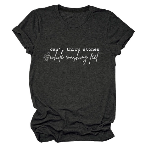 Damen Casual Baumwollmischung Rundhals Kurzarm T-Shirt Mit Slogan Blumenmuster Lockere Passform Alltag Sommer Top