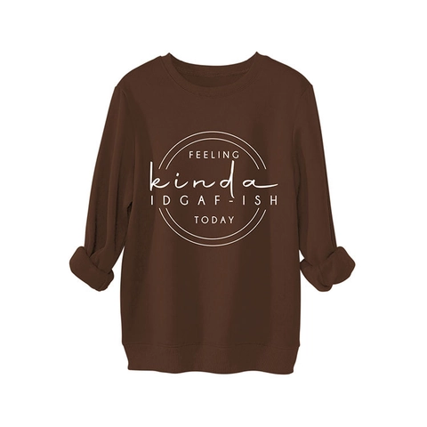 Felpa Oversize Da Donna Misto Cotone Grafica Stampa Lettere Girocollo Maniche Lunghe Streetwear Casual Pullover