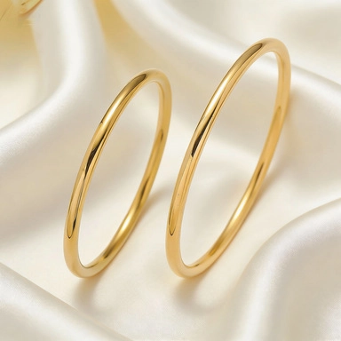 Brazalete Minimalista de Acero Inoxidable para Mujer Chapado en Oro Plata Círculo Liso Patrón de Cuerda Retorcida Joyería de Moda