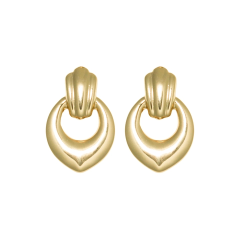 Collana E Orecchini In Acciaio Inossidabile Forma Di Cuore Cavo Texture Conchiglia Placcato Oro Gioielli