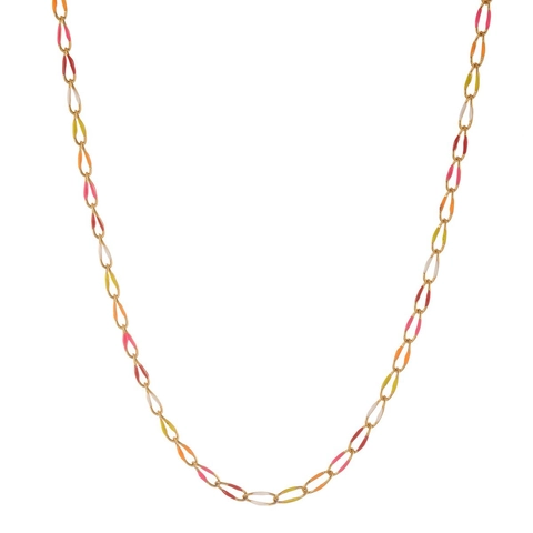 Minimalist Stainless Steel Drip Oil Lip Chain Necklace Gold Plated Enamel Geometric Link Necklace For Women Men Daily Accessory Jewelry