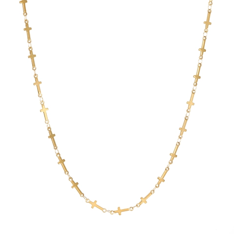 Roestvrijstalen Kruis Ketting Minimalistische Vergulde Religieuze Sieraden Voor Mannen En Vrouwen Trendy Accessoire