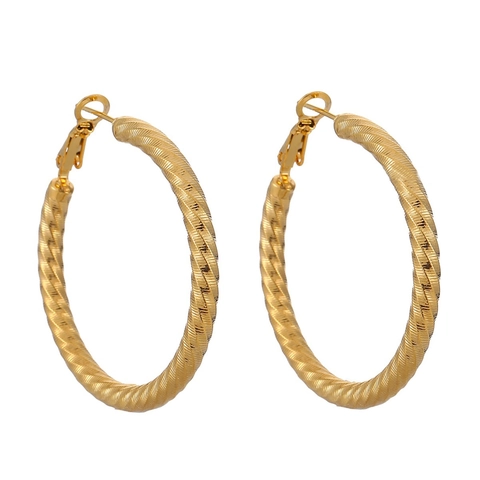 Pendientes De Aro Trenzados De Acero Inoxidable Para Mujer Geométricos Huecos Forma U Estilo Boho