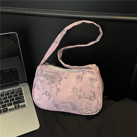 Borsa Sottobraccio Donna Motivo Foglia Di Bambù Tessuto Jacquard Retrò Borsa A Spalla Leggera Versatile Borsa Hobo
