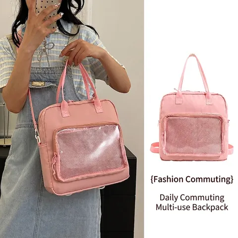 Japanse Stijl Transparante Ita Tas Voor Vrouwen Multifunctionele Nylon Rugzak Handtas Schoudertas Voor School Reizen