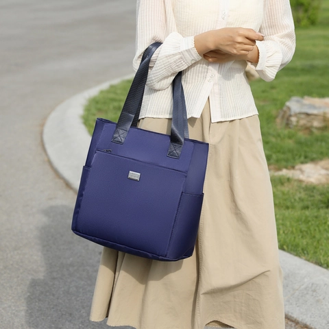 Borsa Tote da Donna in Tessuto Oxford Grande Capacità Multitasche Borsa a Tracolla da Pendolare Impermeabile Casual per Lavoro Viaggi