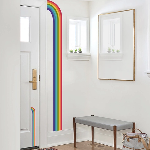 Regenbogen Wandaufkleber Groß PVC Wasserdicht Selbstklebend Vertikale Bogen Streifen Dekoration Für Schlafzimmer Wohnzimmer