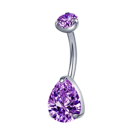 F136 Titanium Alloy Zircon Belly Ring Waterdrop Body Piercing Jewelry Navel Ring For Women Fashion Body Accessory
