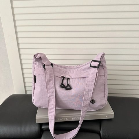 Borsa a Tracolla Donna in Nylon Grande Capacità Leggera Resistente all'Acqua Casual Spalla Messenger Cinghia Regolabile