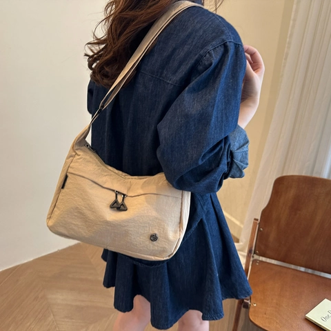 Borsa a Tracolla in Nylon alla Moda per Donna Leggera ad Alta Capacità Borsa Crossbody Versatile per il Tempo Libero Quotidiano