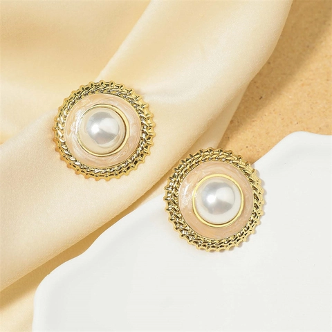 Vintage Titanium Steel Pearl Necklace Star Angel Relief Earrings Gold Plated Geometric Commuting Fashion Jewelry For Women