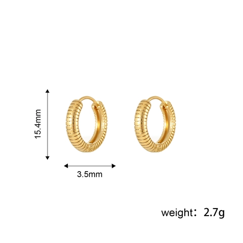 Roestvrijstalen Creolen 18K Verguld Croissant Stijl Minimalistische Elegante Sieraden Voor Dames