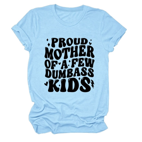 Damen Casual Kurzarm Rundhals T-Shirt Humorvoller Slogan Bedruckt Baumwollmischung Lockere Passform Grafik Tee Top
