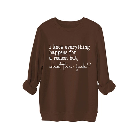 Felpa Da Donna Girocollo In Misto Cotone Maniche Lunghe Stampa Lettere Pullover Casuale Top Streetwear Vestibilità Ampia Spessa