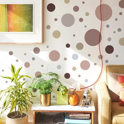 Polka Dot Wall Stickers PVC Self Adhesive Morandi Colors Round Decals Nordic Home Decor Bedroom Living Room Nursery