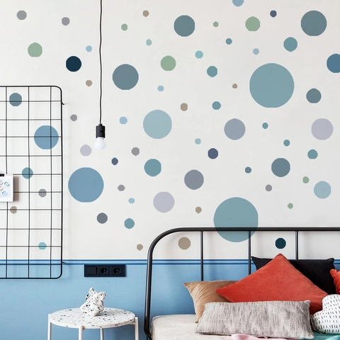 Polka Dot Wall Stickers PVC Self Adhesive Morandi Colors Round Decals Nordic Home Decor Bedroom Living Room Nursery