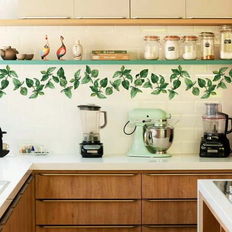 Groene Plantenbladeren Wingerd Muurstickers PVC Aquarel Botanisch Bloemen Behang Huis Woonkamer Slaapkamer Decoratie
