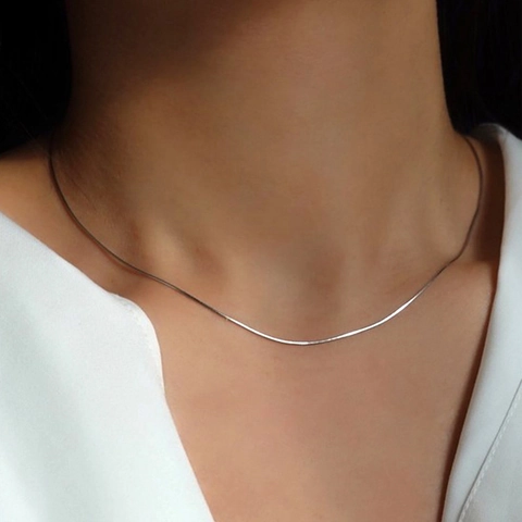 Minimalistische Schlangenknochen Kette Edelstahl Glatt Poliert Schmuck Für Damen Und Herren