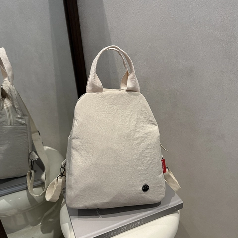 Zaino Multifunzionale in Nylon Minimalista per Donna Piccola Borsa a Mano Casual alla Moda Versatile Leggera da Viaggio