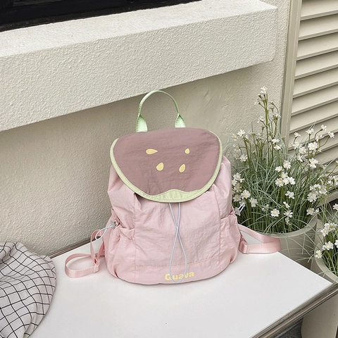Simpatico Zaino a Forma di Frutta in Nylon Impermeabile Cartone Animato Mela Anguria Cartella per Bambini Ragazze Zainetto Casual