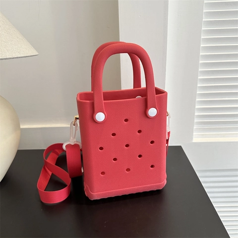 Damen Minimalistisch EVA Perforiert Strandtasche Mode Durchbrochen Handtasche Wasserdicht Umhängetasche Leicht Casual Shopper