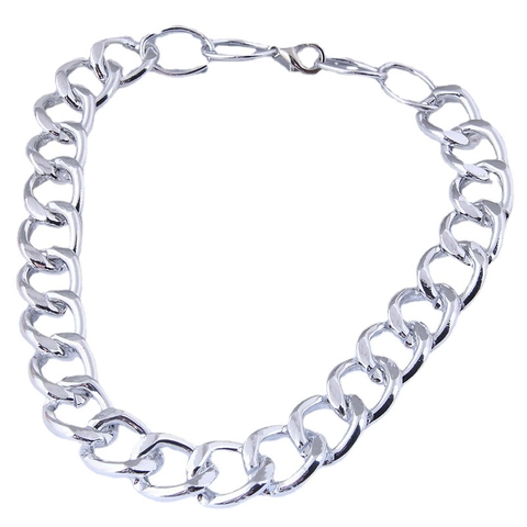 Collana A Catena Barbazzale Lega Di Alluminio Lucido Girocollo Punk Gioielli Di Tendenza Per Donna