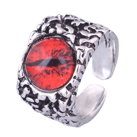 Evil Eye Drakenoog Ring Legering Retro Gothic Punk Stijl Verstelbare Open Band Vinger Sieraden Cadeau Voor Mannen