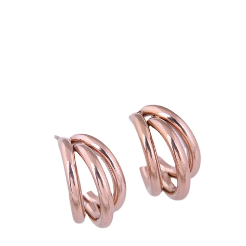 Minimalistische Titanstahl Dreifach Creolen C-Form Geometrische Mehrlagige Ohrringe Für Damen Täglich Büro Schmuck