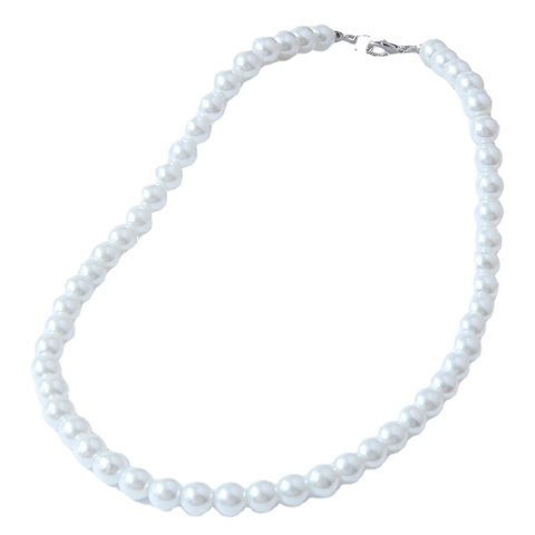 Elegante Collana di Künstliche Perle Sintetiche Tonde per Donna Gioielli per Matrimonio Festa Girocollo Minimalista a Filo Singolo
