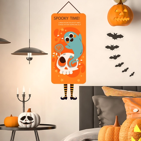 Halloween Wandaufkleber Cartoon Kürbis Geist Hexe Füße Abnehmbar PVC Selbstklebend Gruselzeit Party Home Zimmer Dekoration
