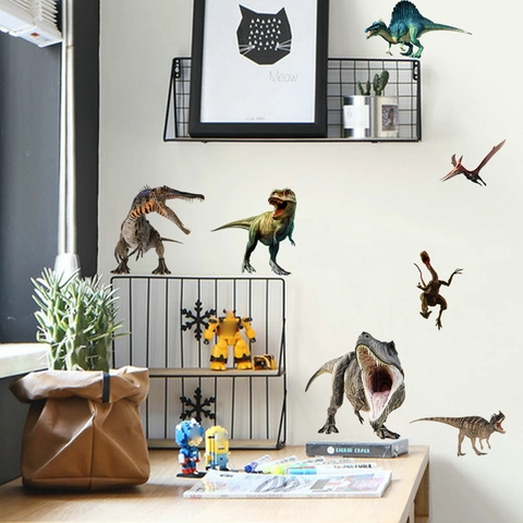 Adesivi Murali Dinosauri Fluorescenti al Buio in PVC Decalcomanie Animali 3D per Cameretta Bambini Decorazione Autoadesiva
