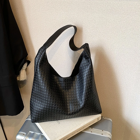 Borsa A Spalla Intrecciata In Pelle PU Grande Capacità Hobo Tote Casual Retro Pendolare Borsa Da Sotto Ascella Per Donne