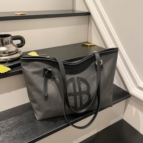 Grote Capaciteit PU Leer Tote Bag Voor Vrouwen Minimalistisch Patchwork Contrastkleur Schoudertas Stijlvolle Dagelijkse Kantoor Werktas