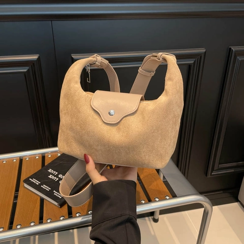 Dames Vintage Suède Okseltas Mode Patchwork Hobo Schoudertas Met Verstelbare Riem Retro Crossbody Handtas Voor Dagelijks Gebruik