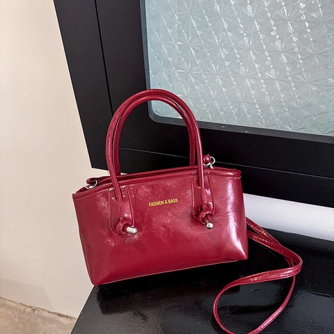 Borsa A Mano Chic In Pelle PU Lucida Per Donna Grande Capacità Moderna Tote Borsa A Spalla E Tracolla Con Scritte