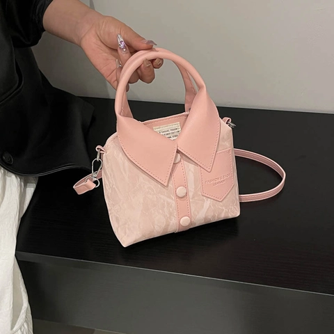Borsa A Mano Da Donna A Forma Di Camicia Pelle PU Pieghettata Novità Borsa A Tracolla Con Tracolla Rimovibile Stile Coreano Moda