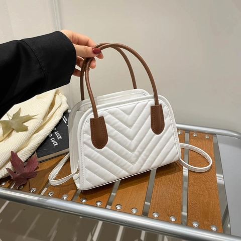 Borsa A Mano Da Donna In Pelle PU Trapuntata Elegante Borsa A Tracolla Con Manico Superiore E Tracolla Regolabile