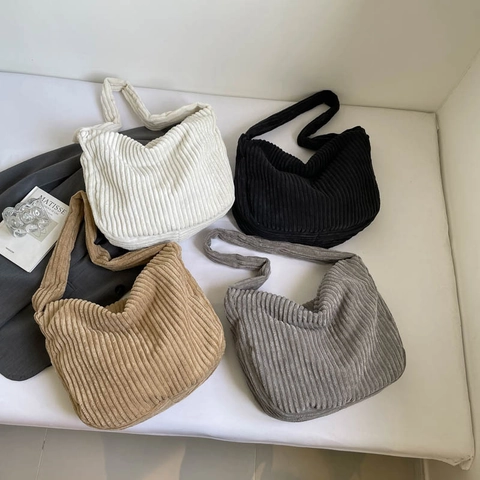 Große Kapazität Cord Tote Tasche Für Damen Lässig Schulter Umhängetasche Retro Minimalistisch Weicher Stoff Shopper Handtasche Für Pendeln Schule