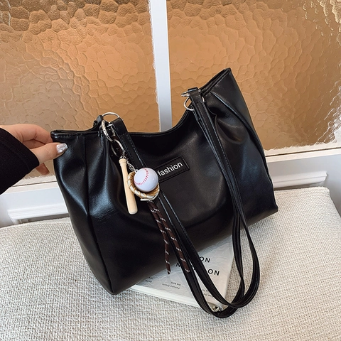 Bolso Tote para Mujer Retro de Color Sólido Gran Capacidad Cuero PU Moda Bolso de Hombro Commuter Elegante Bolso de Axila