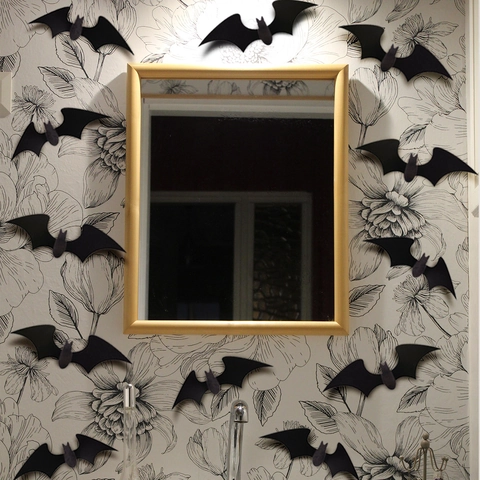 Halloween 3D Fledermaus Wandaufkleber PVC Schwarz Faltbar Gruselige Tier Aufkleber Für Haus Party Dekoration Wasserdicht