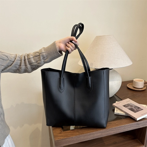 Bolso de Mano para Mujer Gran Capacidad Cuero PU Minimalista Viaje Diario Bolso de Hombro Vintage Estilo Urbano Con Bolsa Interna