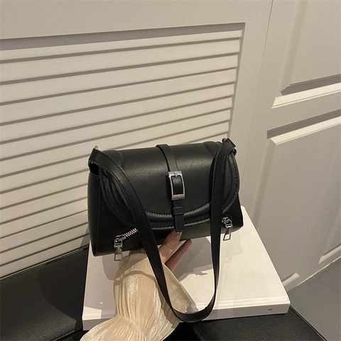Koreaanse Stijl Veelzijdige PU Leren Schoudertas Voor Dames High Sense Stedelijk Minimalistische Crossbody Tas Met Magnetische Gesp